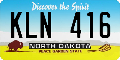 ND license plate KLN416