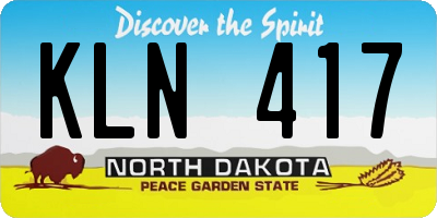 ND license plate KLN417