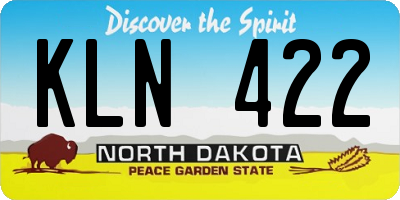 ND license plate KLN422