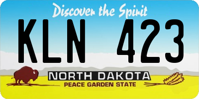 ND license plate KLN423