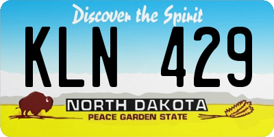 ND license plate KLN429