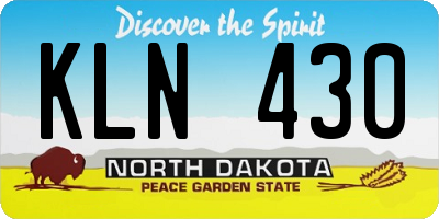 ND license plate KLN430