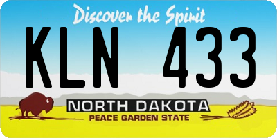 ND license plate KLN433