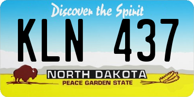 ND license plate KLN437