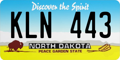 ND license plate KLN443