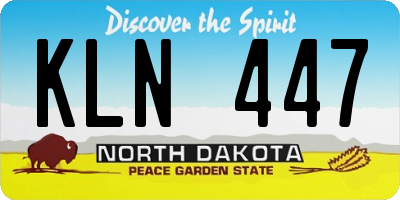 ND license plate KLN447