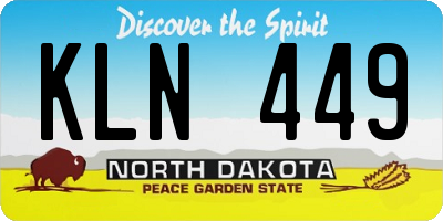 ND license plate KLN449