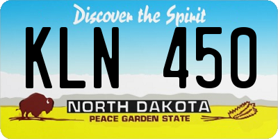 ND license plate KLN450