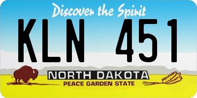 ND license plate KLN451