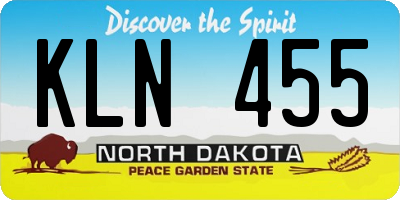 ND license plate KLN455
