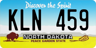 ND license plate KLN459
