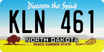 ND license plate KLN461