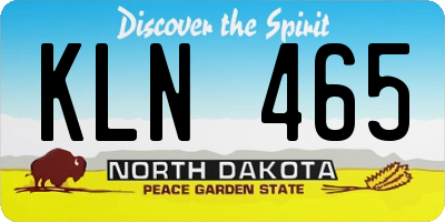 ND license plate KLN465