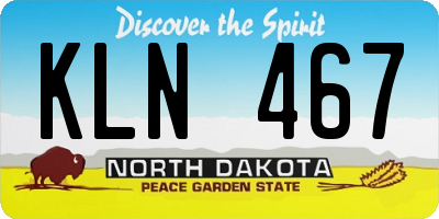 ND license plate KLN467