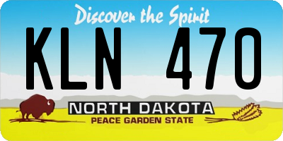 ND license plate KLN470