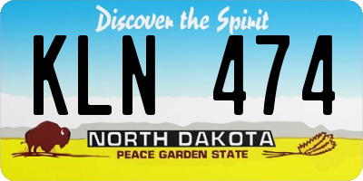 ND license plate KLN474