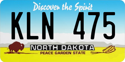 ND license plate KLN475