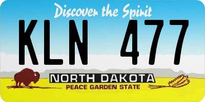 ND license plate KLN477