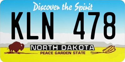ND license plate KLN478