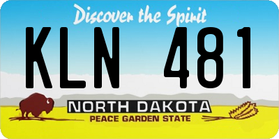 ND license plate KLN481