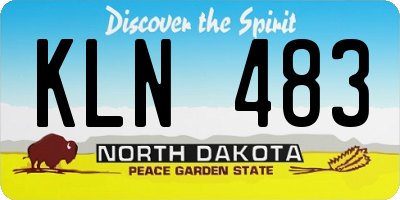 ND license plate KLN483