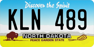 ND license plate KLN489