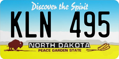 ND license plate KLN495