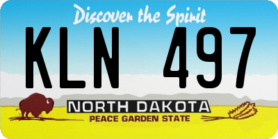 ND license plate KLN497
