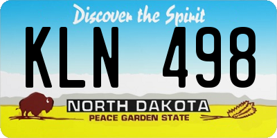 ND license plate KLN498
