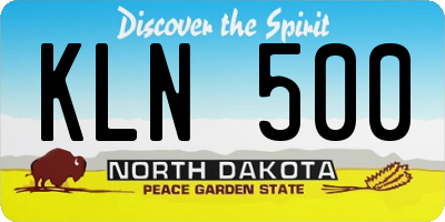 ND license plate KLN500