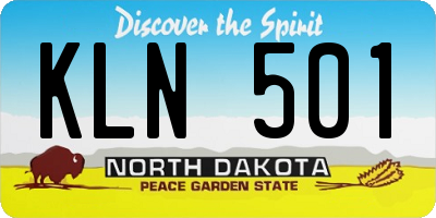ND license plate KLN501