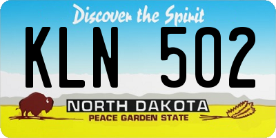 ND license plate KLN502