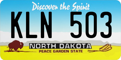 ND license plate KLN503