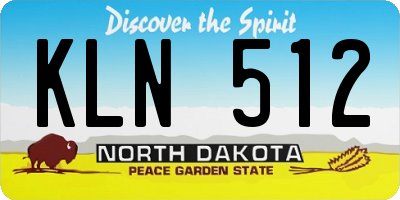 ND license plate KLN512