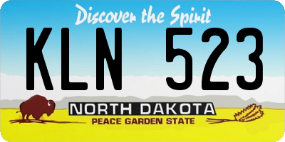 ND license plate KLN523