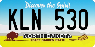 ND license plate KLN530