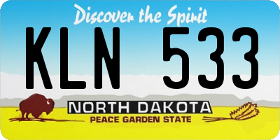 ND license plate KLN533