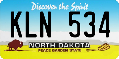 ND license plate KLN534