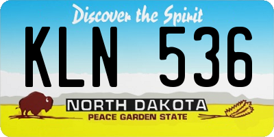 ND license plate KLN536