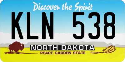 ND license plate KLN538