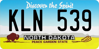 ND license plate KLN539