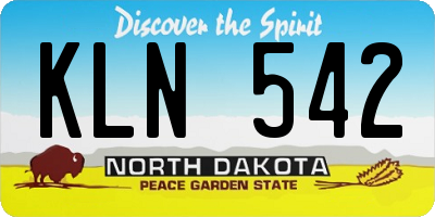 ND license plate KLN542