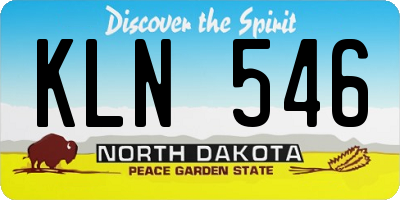 ND license plate KLN546