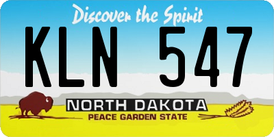 ND license plate KLN547