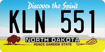 ND license plate KLN551