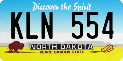 ND license plate KLN554