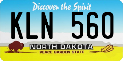 ND license plate KLN560