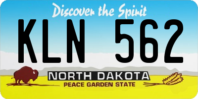 ND license plate KLN562