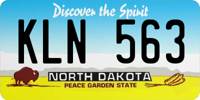 ND license plate KLN563