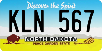 ND license plate KLN567
